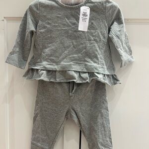 NWT GAP Ruffled Gray Baby Matching Set
